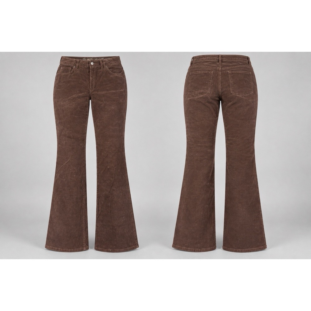 Eddie Bauer CORDUROY PANTS Womens T18x35 BROWN Curvy Fit Bootcut PLUS